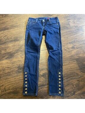 Vigoss Jeans Women's 5/6 The Jagger Super Skinny Dark Wash Blue Stretch Denim